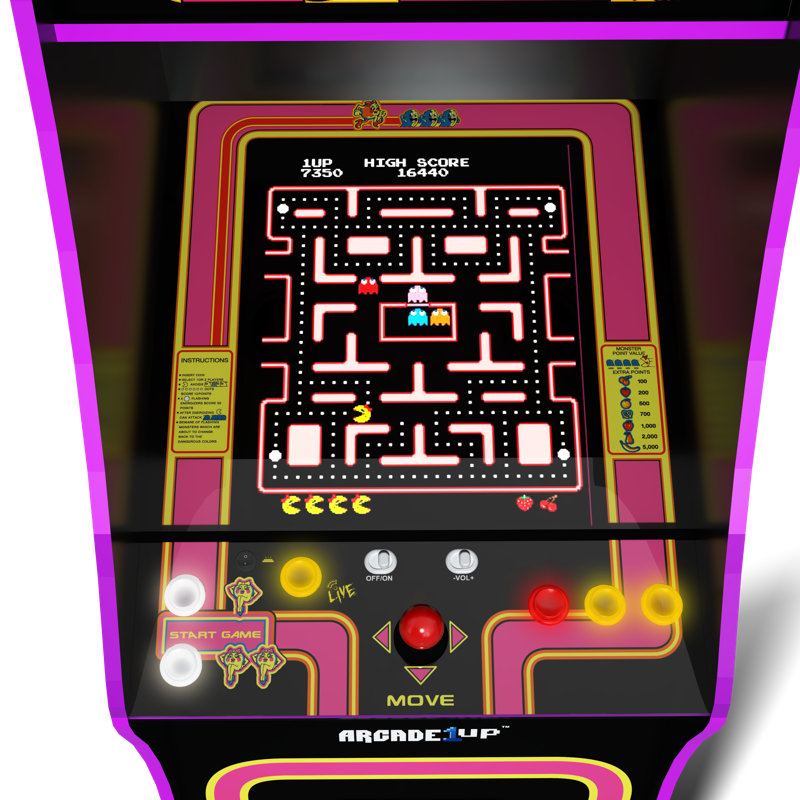 Arcade 1Up Ms Pac Man Deluxe Black Arcade Machine 14 Games In 1